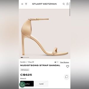 Stuart Weitzman Nudistsong Strap Sandal. Only worn once. Perfect condition.